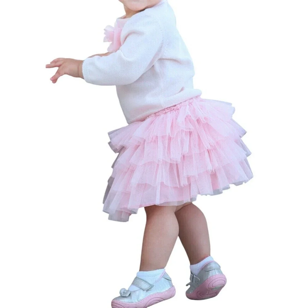 First Impressions Toddler Girl Sweater &Ballerina Tulle skirt In Pink 24 Months